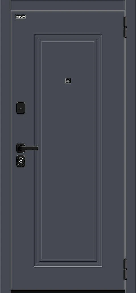 Фото Входная дверь Айкон/SBlack Graphite Shell/White Silk BR6250 внешняя сторона