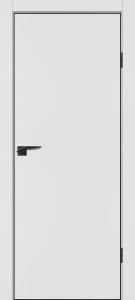 Межкомнатная дверь P-1 кромка ABS черная c 4-х ст. Белый матовый