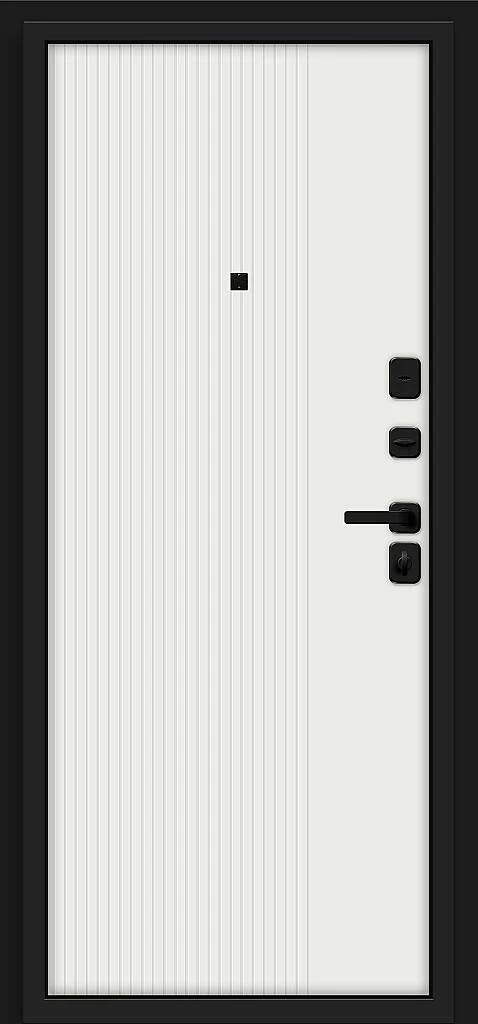 Входная дверь Optim Z-2 Вертикаль Муар черный-Грецкий Орех/Белый BR6178 внутренняя сторона
