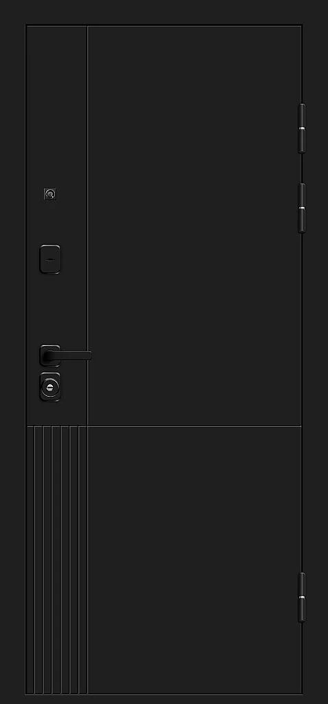 Входная дверь Optim Z-2 Нео Муар черный/Белый BR6179 внешняя сторона