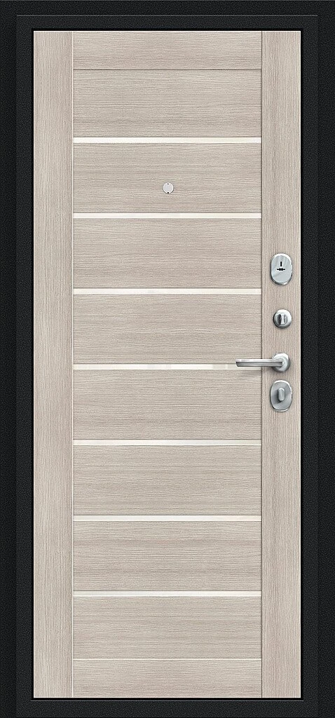 Входная дверь Техно Букле черное/Cappuccino Veralinga BR5302 внутренняя сторона