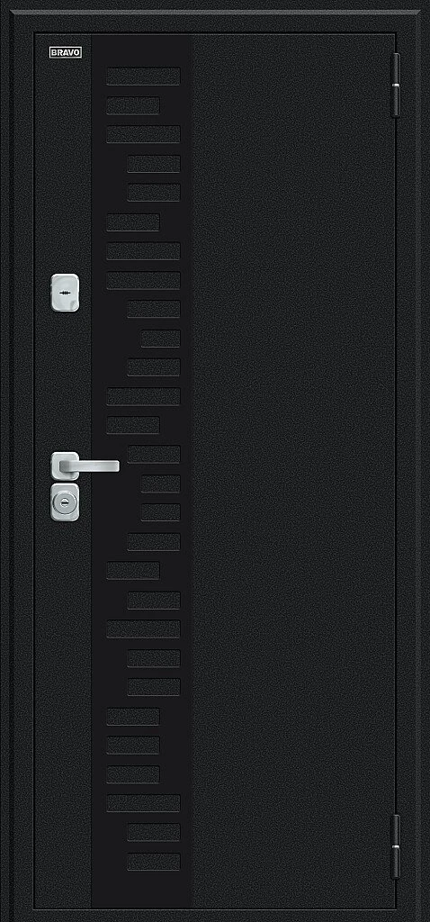 Входная дверь Thermo Техно Декор-2 Букле черное/Wenge Veralinga BR5307 внешняя сторона