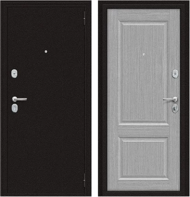 Дверь Браво Optim X-2 6 см Антик Медный/Серый клен