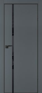 Межкомнатная дверь P-22  кромка ABS черная c 4-х ст. Графит матовый
