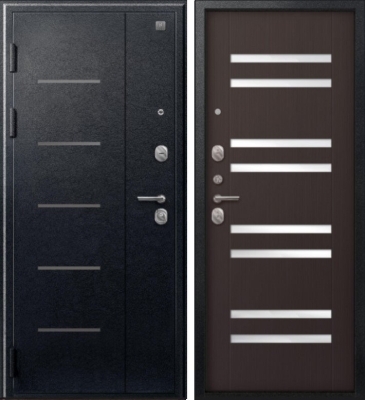 Дверь V-07 Черный муар - Темная лиственница