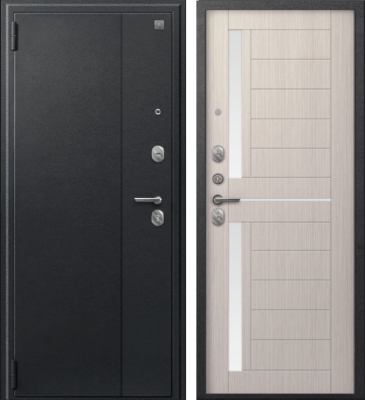 Дверь A-01 черный сатин - капучино 3д
